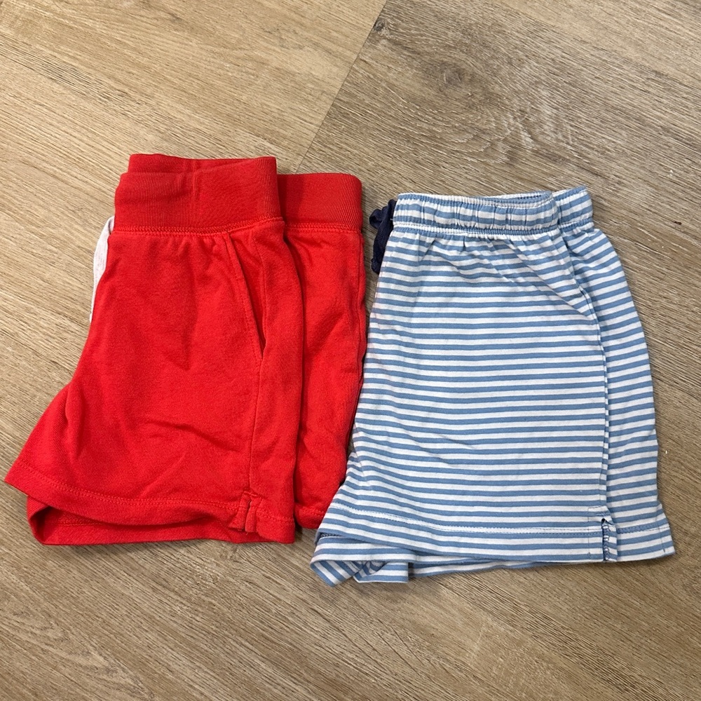 🌈 Primary pink and blue striped kids track shorts duo - Picture 3 of 5